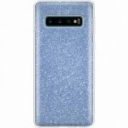 Чехол с блёстками Samsung G973 Galaxy S10 Голубой
