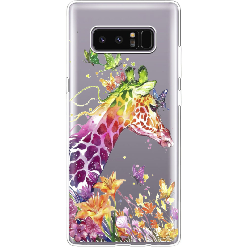 Прозрачный чехол Uprint Samsung N950F Galaxy Note 8 Colorful Giraffe