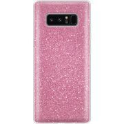 Чехол с блёстками Samsung N950F Galaxy Note 8 Розовый