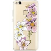 Прозрачный чехол Uprint Huawei P10 Lite Cherry Blossom