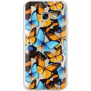 Прозрачный чехол Uprint Samsung A320 Galaxy A3 2017 Butterfly Morpho