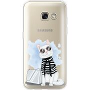 Прозрачный чехол Uprint Samsung A320 Galaxy A3 2017 Cat Style