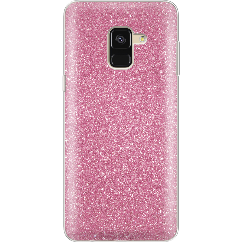 Чехол с блёстками Samsung A530 Galaxy A8 (2018) Розовый