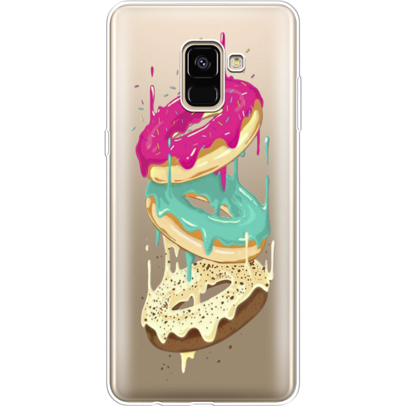 Прозрачный чехол Uprint Samsung A730 Galaxy A8 Plus (2018) Donuts