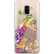 Прозрачный чехол Uprint Samsung A730 Galaxy A8 Plus (2018) Colorful Giraffe