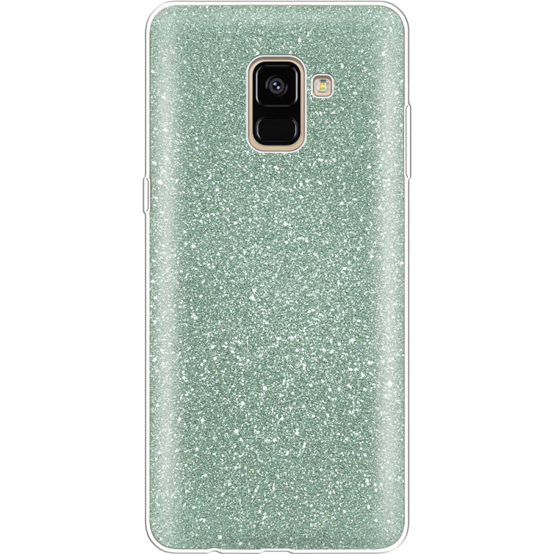 Чехол с блёстками Samsung A730 Galaxy A8 Plus (2018) Зеленый