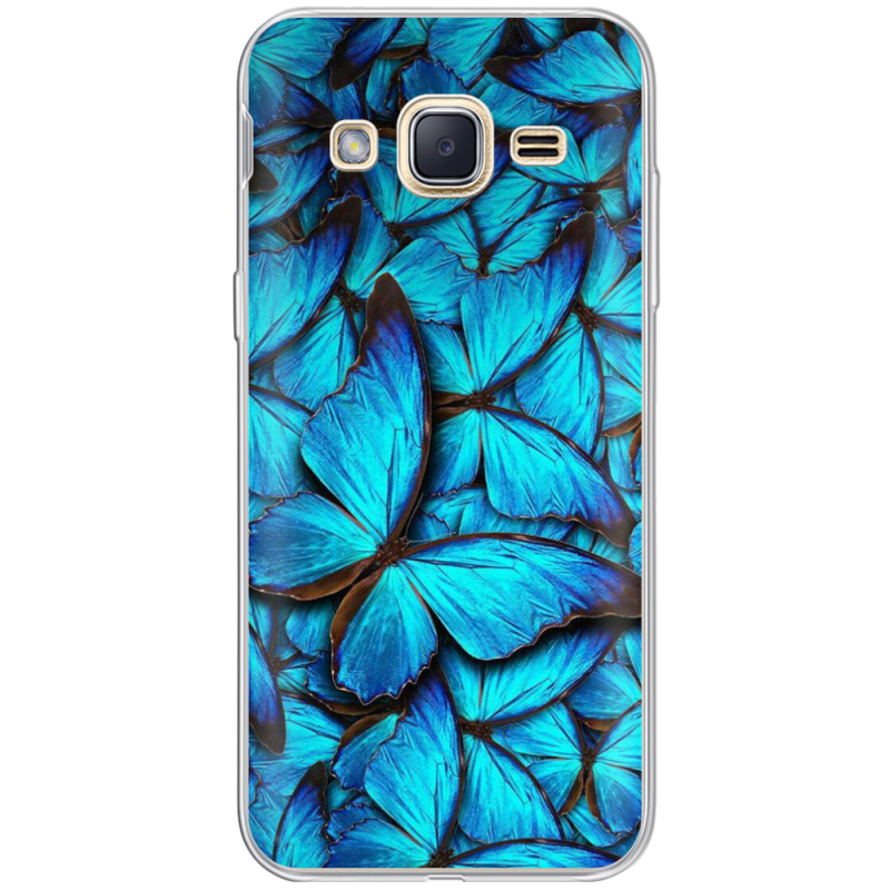 Чехол Uprint Samsung J200H Galaxy J2 лазурные бабочки