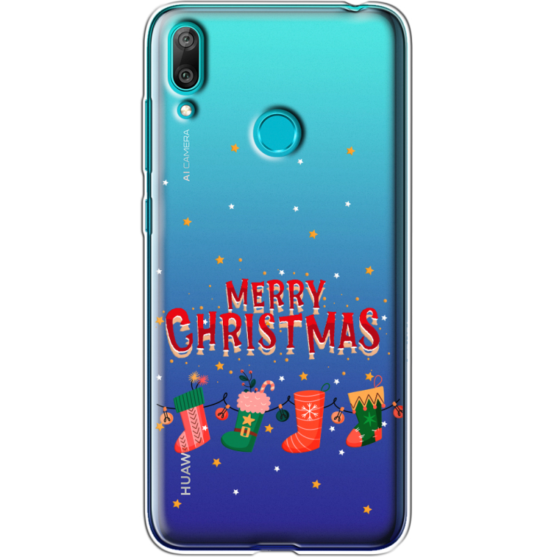 Прозрачный чехол Uprint Huawei Y7 2019 Merry Christmas