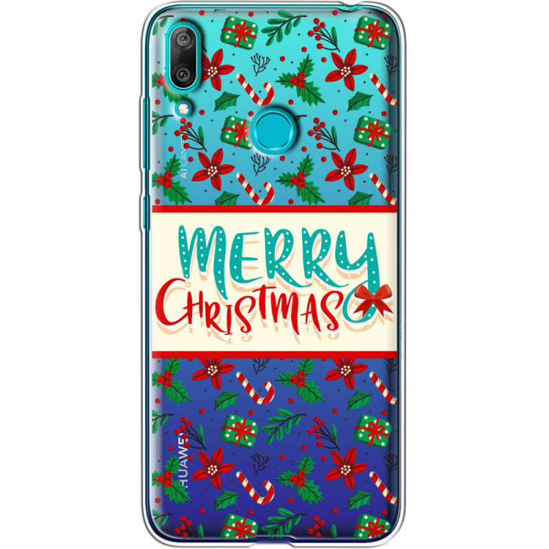 Прозрачный чехол Uprint Huawei Y7 2019 Vintage Christmas Pattern