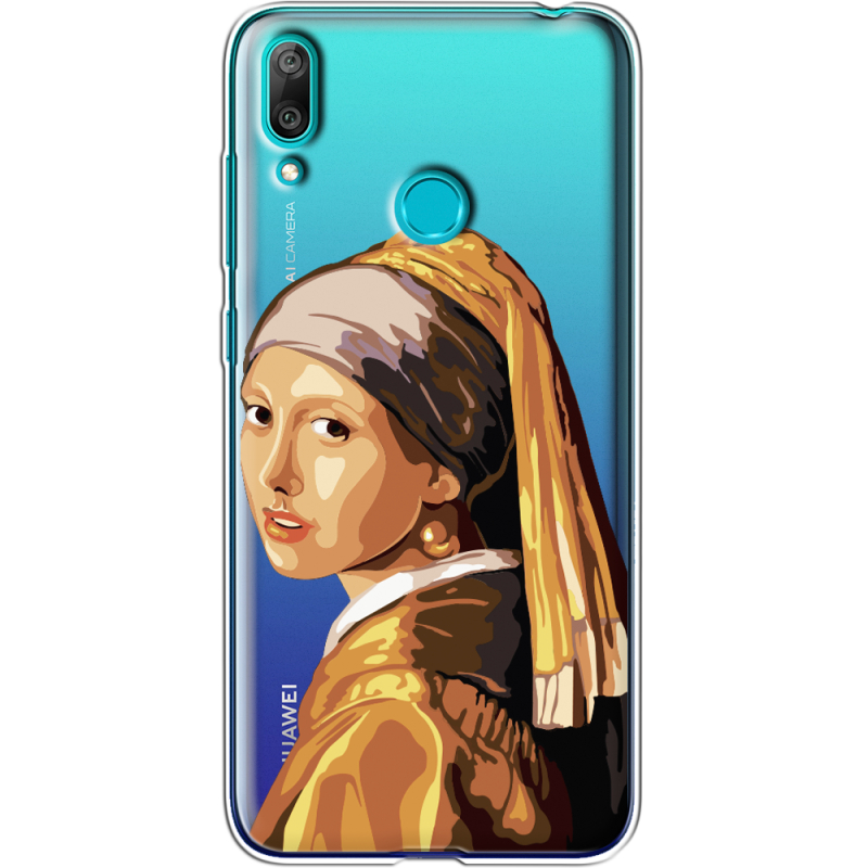 Прозрачный чехол Uprint Huawei Y7 2019 Девушка с жемчужной серёжкой