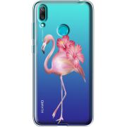 Прозрачный чехол Uprint Huawei Y7 2019 Floral Flamingo