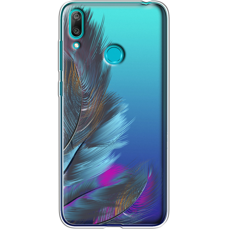 Прозрачный чехол Uprint Huawei Y7 2019 Feathers