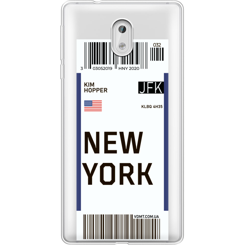 Прозрачный чехол Uprint Nokia 3 Ticket New York