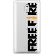 Прозрачный чехол Uprint Nokia 3 Free Fire Black Logo