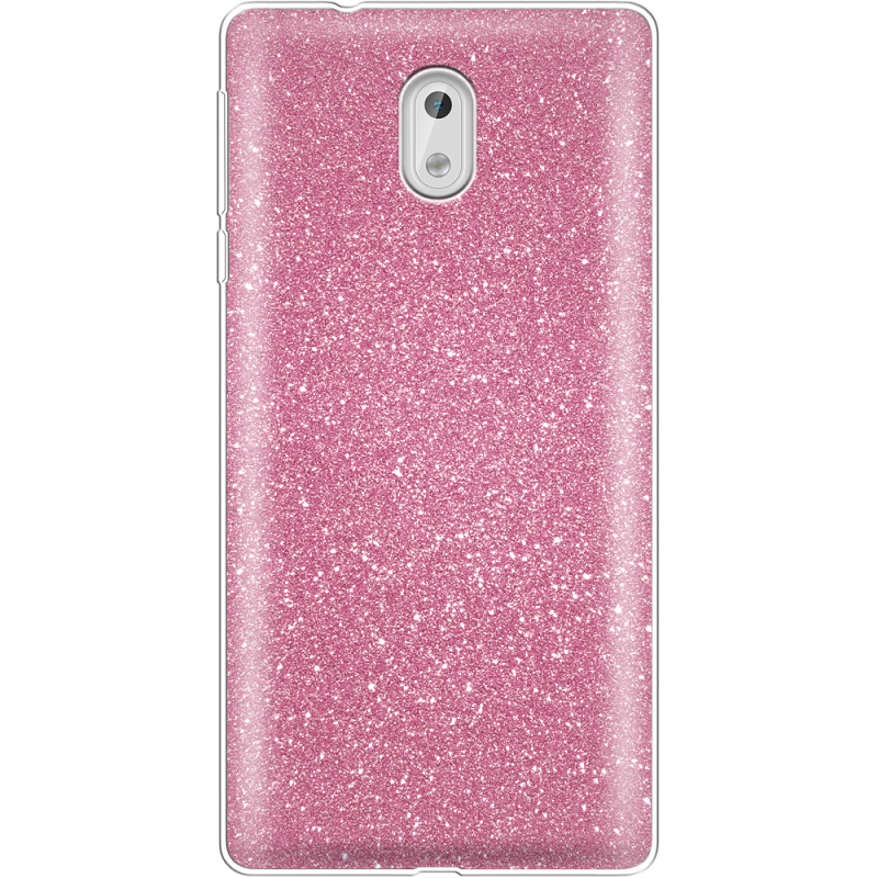 Чехол с блёстками Nokia 3 Розовый