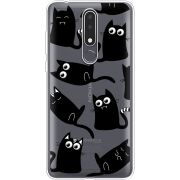 Прозрачный чехол Uprint Nokia 3.1 Plus с 3D-глазками Black Kitty