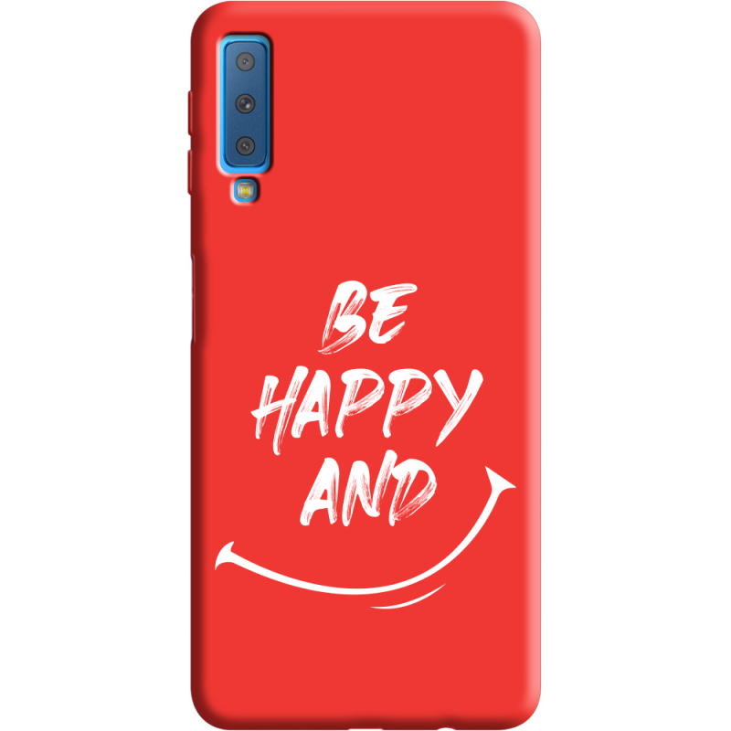 Красный чехол Uprint Samsung A750 Galaxy A7 2018 be happy and