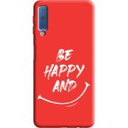 Красный чехол Uprint Samsung A750 Galaxy A7 2018 be happy and