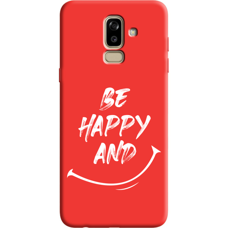 Красный чехол Uprint Samsung J810 Galaxy J8 2018 be happy and