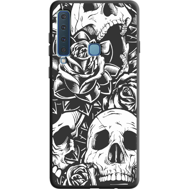 Черный чехол Uprint Samsung A920 Galaxy A9 2018 Skull and Roses