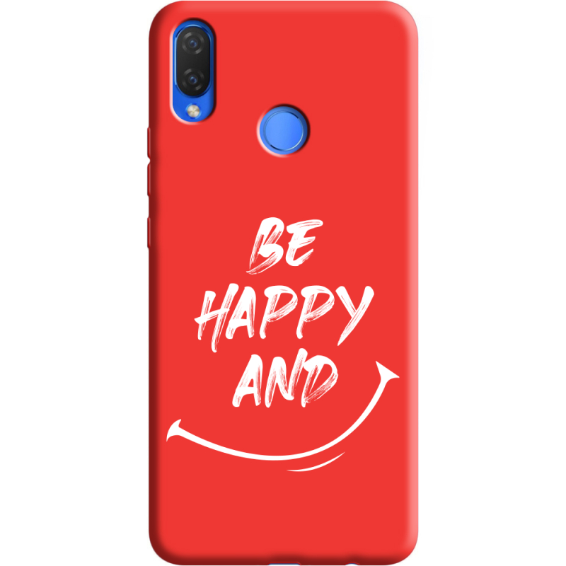 Красный чехол Uprint Huawei P Smart Plus be happy and
