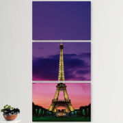 Модульные картины горизонтальные  60 на 40 3шт Полночь в Париже