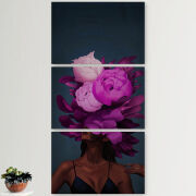 Модульные картины горизонтальные  60 на 40 3шт Exquisite Purple Flowers