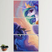 Модульные картины горизонтальные  60 на 40 3шт My Little Pony Rarity  Princess Luna