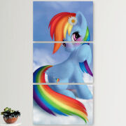 Модульные картины горизонтальные  60 на 40 3шт My Little Pony Rainbow Dash