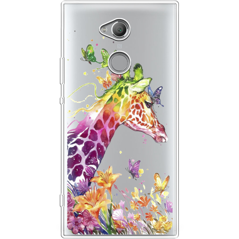 Прозрачный чехол Uprint Sony Xperia XA2 Ultra H4213 Colorful Giraffe