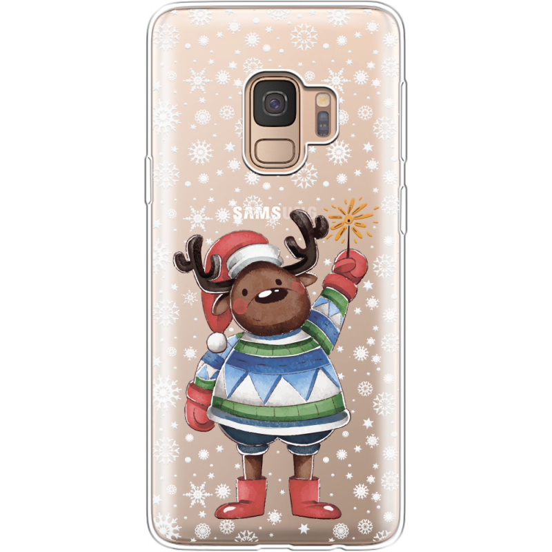 Прозрачный чехол Uprint Samsung G960 Galaxy S9 Christmas Deer with Snow