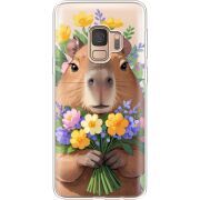 Прозрачный чехол Uprint Samsung G960 Galaxy S9 Капибара з квітами