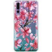 Прозрачный чехол Uprint Huawei P20 Pro Pink Magnolia