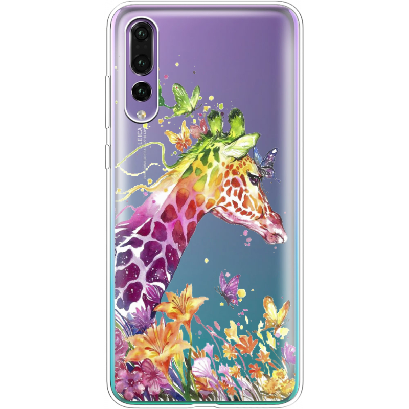 Прозрачный чехол Uprint Huawei P20 Pro Colorful Giraffe