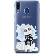 Прозрачный чехол Uprint Samsung M205 Galaxy M20 Cat Style