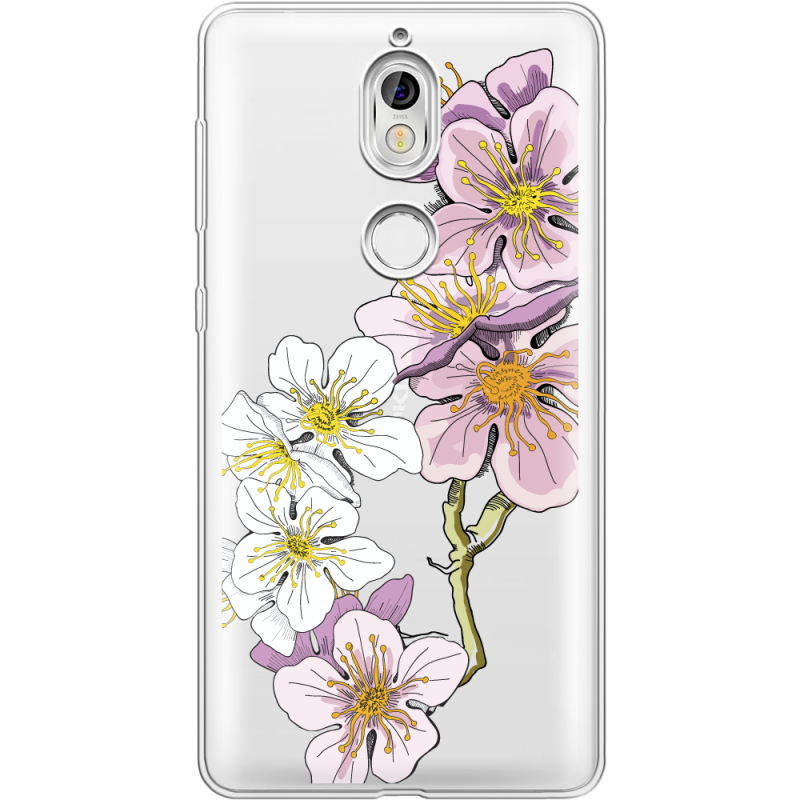 Прозрачный чехол Uprint Nokia 7 Cherry Blossom