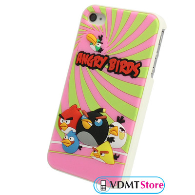 Чехол Angry Birds D look для iPhone 4/4s Розовый