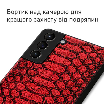 Кожаный чехол Boxface Samsung G996 Galaxy S21 Plus Reptile Red
