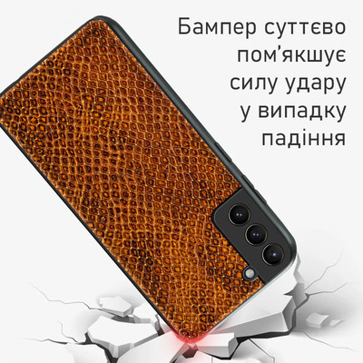 Кожаный чехол Boxface Samsung G996 Galaxy S21 Plus Snake Brown