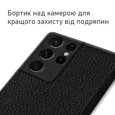 Кожаный чехол Boxface Samsung G998 Galaxy S21 Ultra Flotar Black