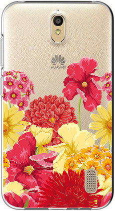 Чехол прозрачный U-Print 3D Huawei Ascend Y625 Floral Pattern