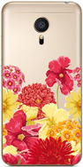 Чехол прозрачный U-Print 3D Meizu MX5 Floral Pattern