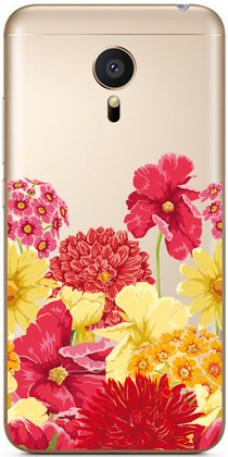 Чехол прозрачный U-Print 3D Meizu MX5 Floral Pattern