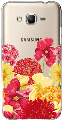 Чехол прозрачный U-Print 3D Samsung G531 / G530 Galaxy Grand Prime Floral Pattern