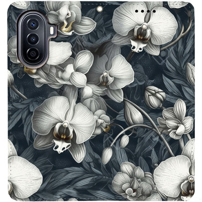Чохол-книжка BoxFace для Huawei Nova Y70 Білі орхідеї