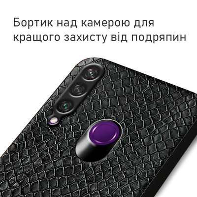 Кожаный чехол Boxface Huawei Y6p Snake Black