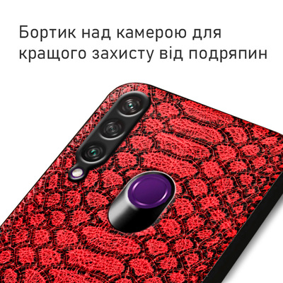 Кожаный чехол Boxface Huawei Y6p Reptile Red