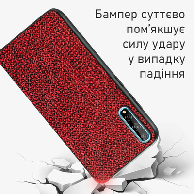 Кожаный чехол Boxface Huawei P Smart S Snake Red