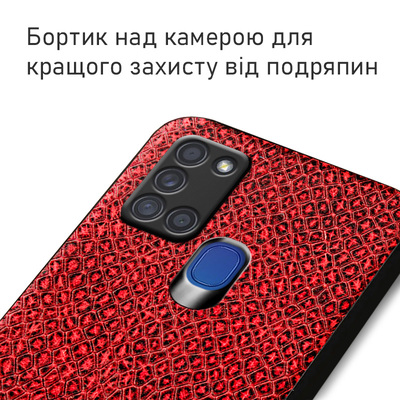 Кожаный чехол Boxface Samsung A217 Galaxy A21s Snake Red