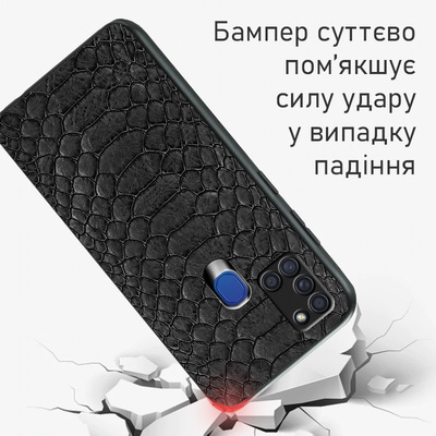 Кожаный чехол Boxface Samsung A217 Galaxy A21s Reptile Black